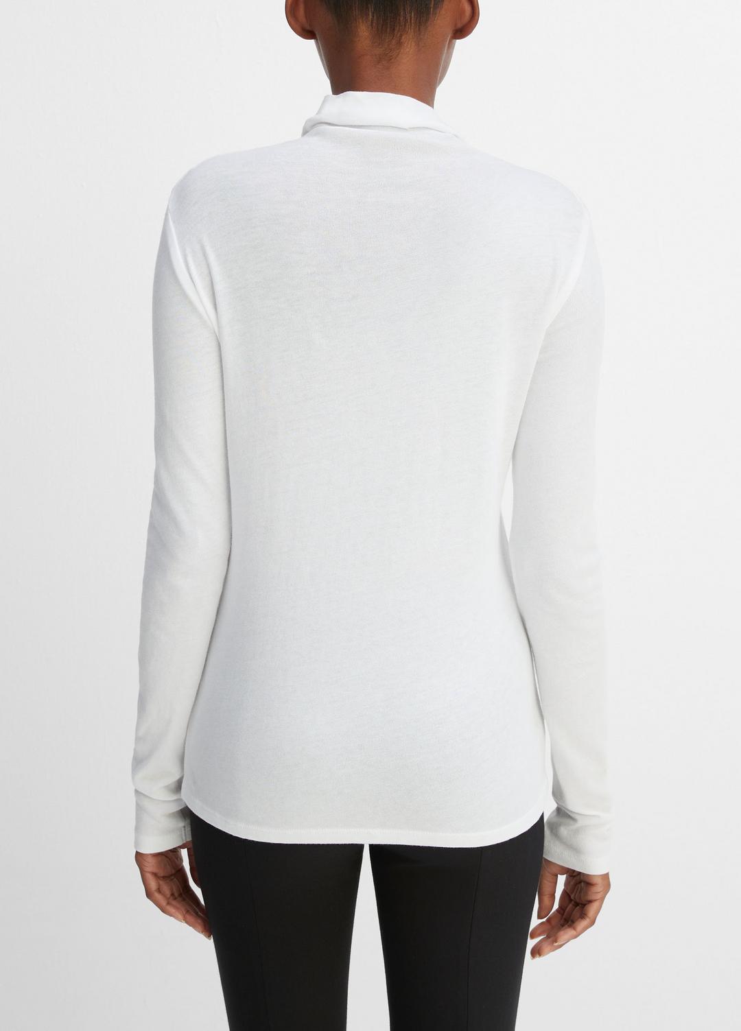 VINCE | Essential Long Sleeve Turtleneck in Long Sleeve - OPTIC WHITE