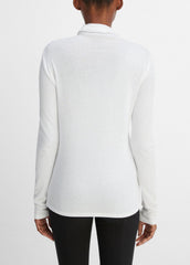VINCE | Essential Long Sleeve Turtleneck in Long Sleeve - OPTIC WHITE