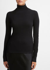 VINCE | Essential Long Sleeve Turtleneck in Long Sleeve - BLACK