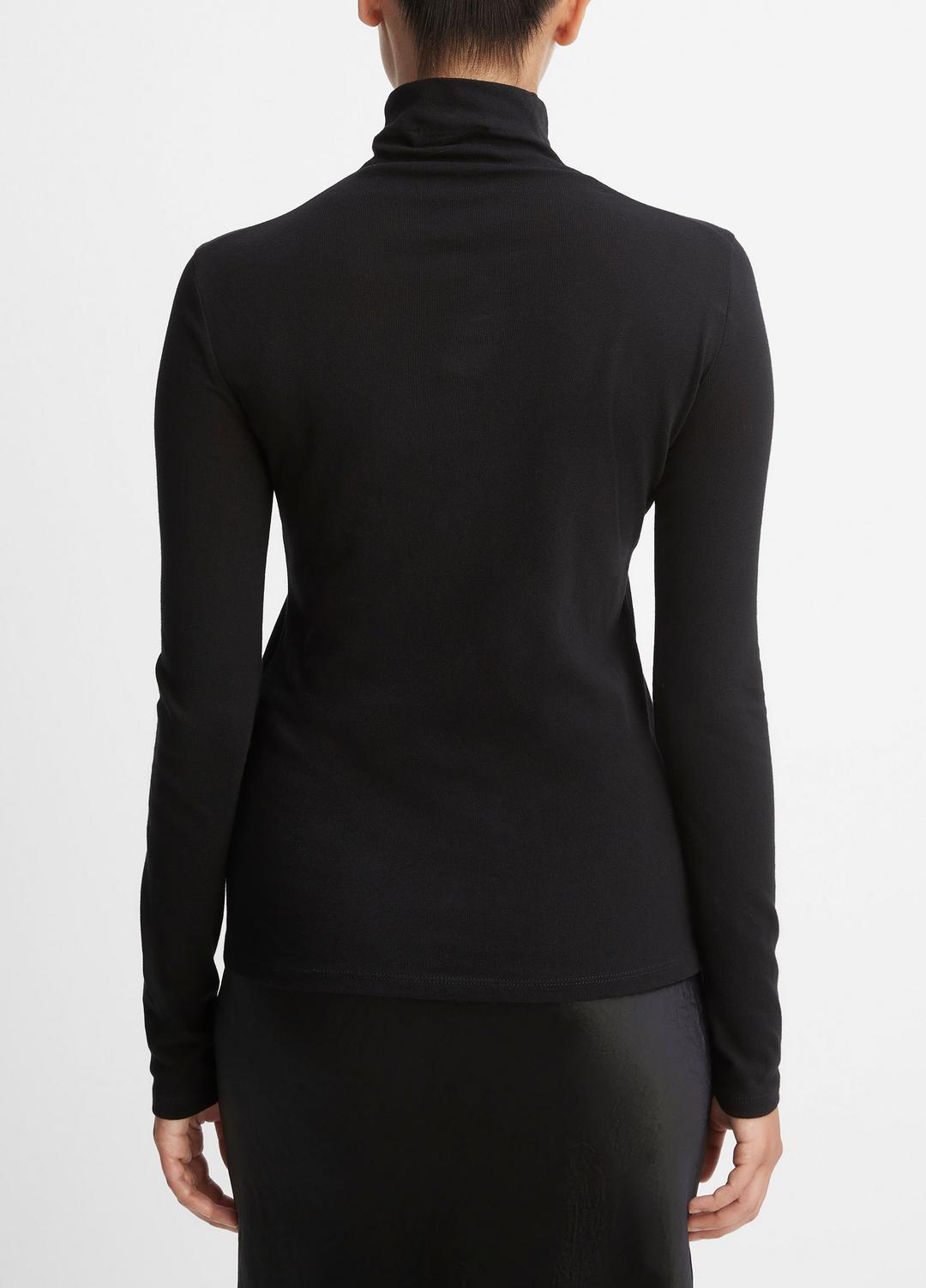 VINCE | Essential Long Sleeve Turtleneck in Long Sleeve - BLACK