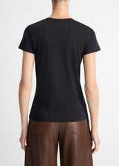 VINCE | Essential Pima Cotton Crew Neck T-Shirt in Short Sleeve - COASTAL BLUE