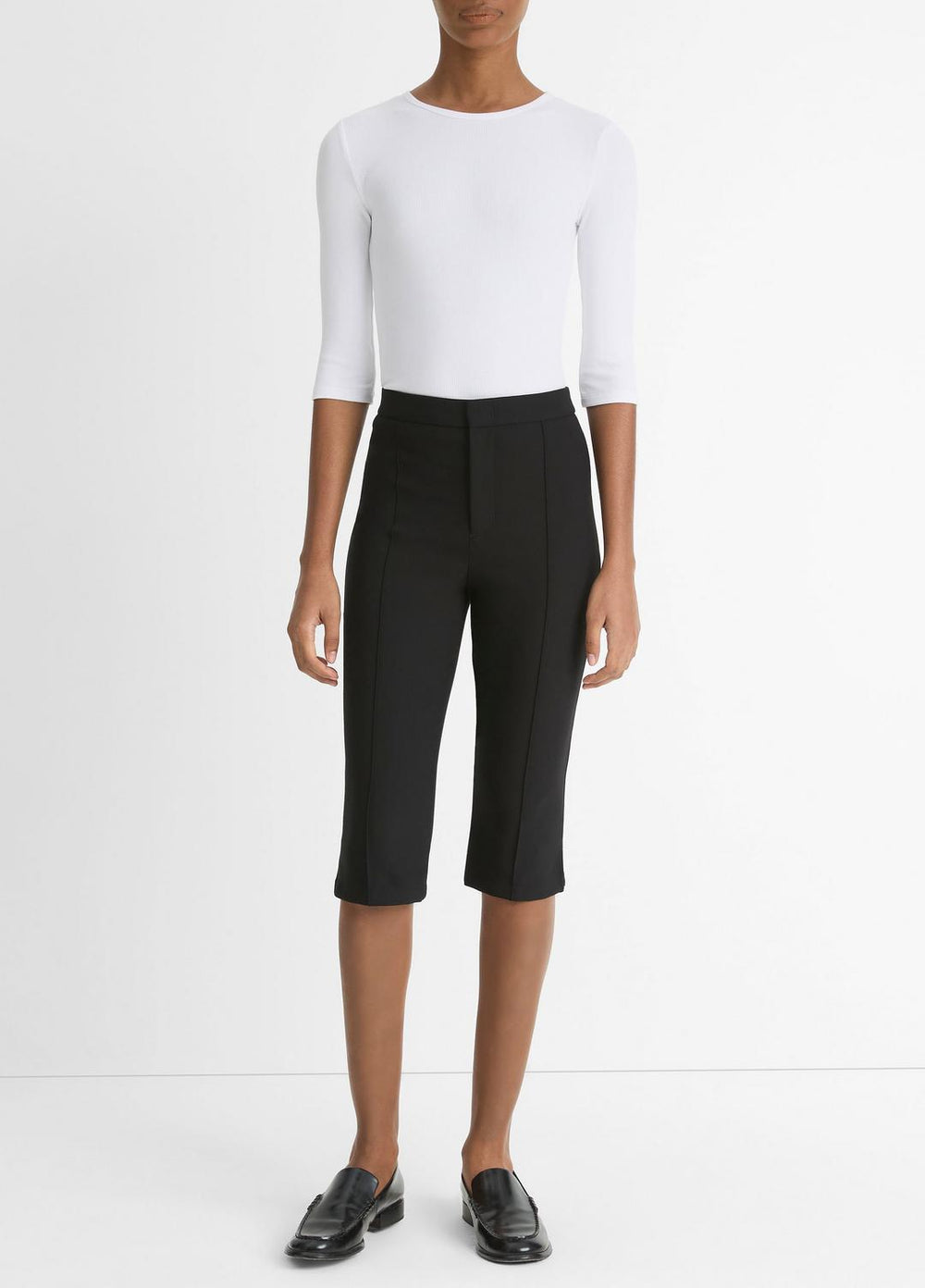 VINCE | Elbow-Sleeve Crew Neck T-Shirt in Short Sleeve - OPTIC WHITE