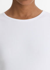 VINCE | Elbow-Sleeve Crew Neck T-Shirt in Short Sleeve - OPTIC WHITE