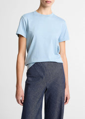 VINCE | Pima Cotton Crew Neck T-Shirt in Short Sleeve - DEL MAR