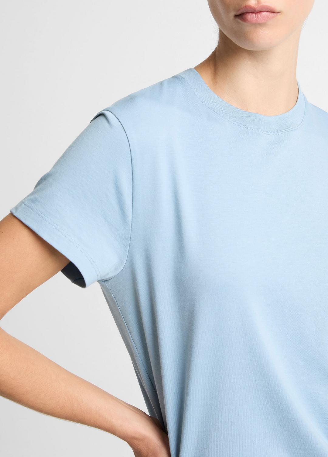 VINCE | Pima Cotton Crew Neck T-Shirt in Short Sleeve - DEL MAR