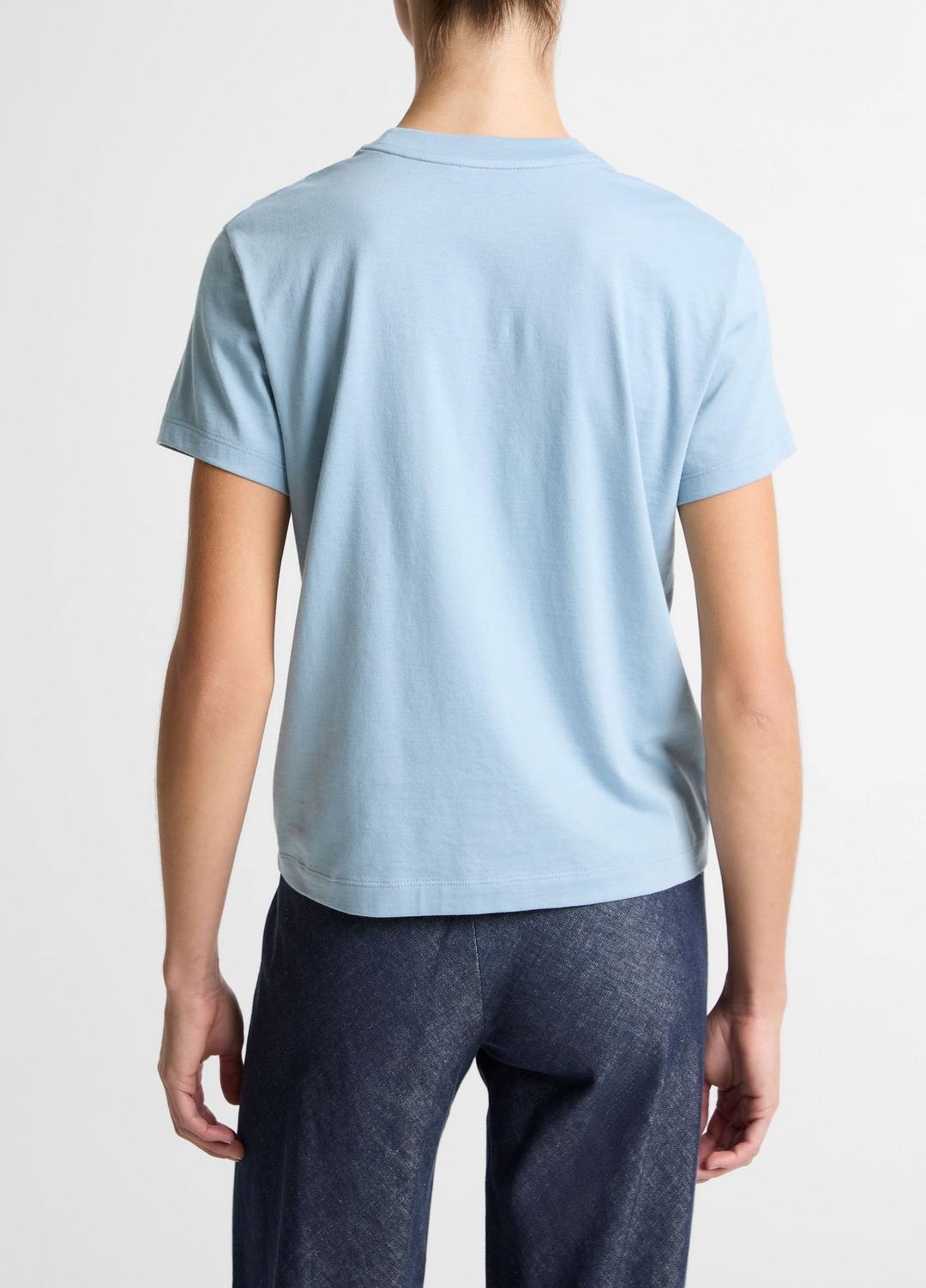 VINCE | Pima Cotton Crew Neck T-Shirt in Short Sleeve - DEL MAR