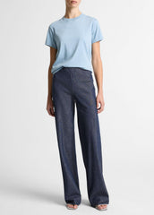 VINCE | Pima Cotton Crew Neck T-Shirt in Short Sleeve - DEL MAR