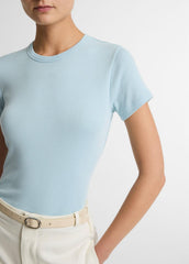 VINCE | Pima Cotton-Blend '90s Shrunken T-Shirt in Short Sleeve - CLEARWATER