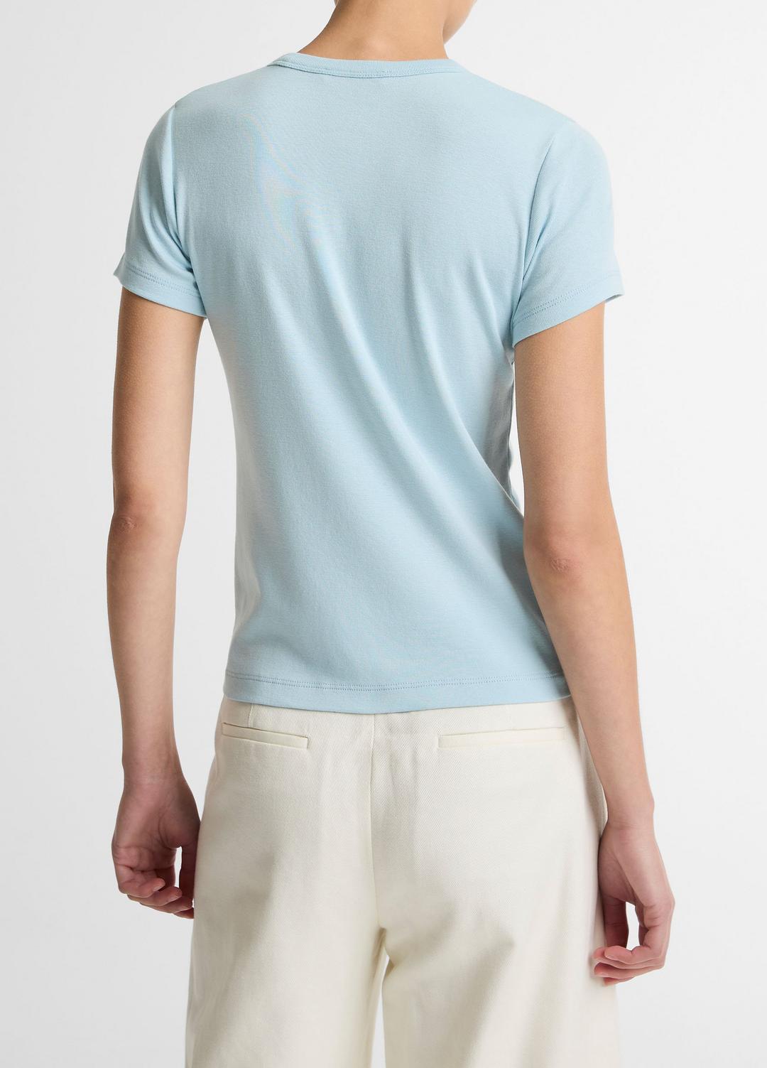 VINCE | Pima Cotton-Blend '90s Shrunken T-Shirt in Short Sleeve - CLEARWATER
