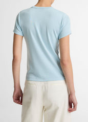 VINCE | Pima Cotton-Blend '90s Shrunken T-Shirt in Short Sleeve - CLEARWATER