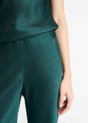 VINCE | Colette High-Rise Fluid Satin Bias Pant in Trousers - JUNIPER