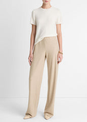 VINCE | Italian Wool-Blend High-Waist Bias Pant in Trousers - OATMEAL