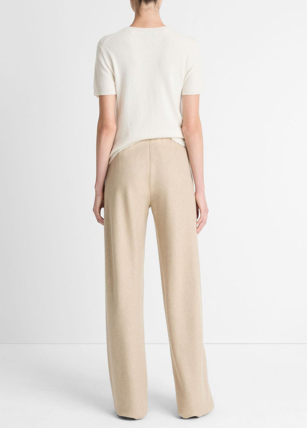 VINCE | Italian Wool-Blend High-Waist Bias Pant in Trousers - OATMEAL