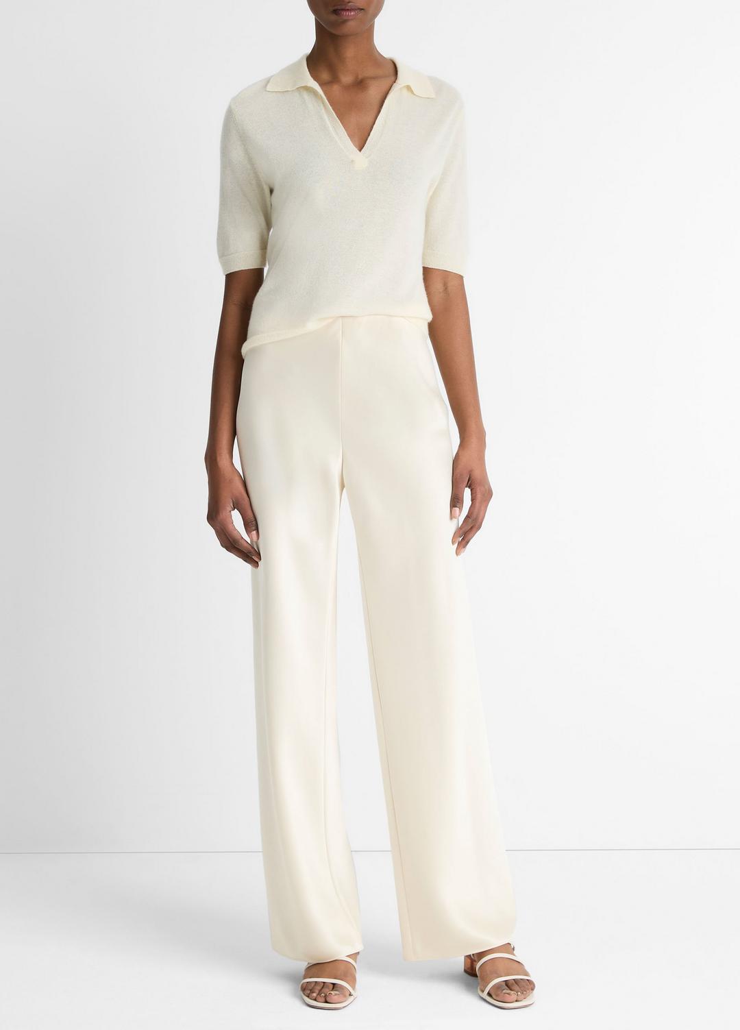 VINCE | Colette High-Rise Fluid Satin Bias Pant in Pants - BONA