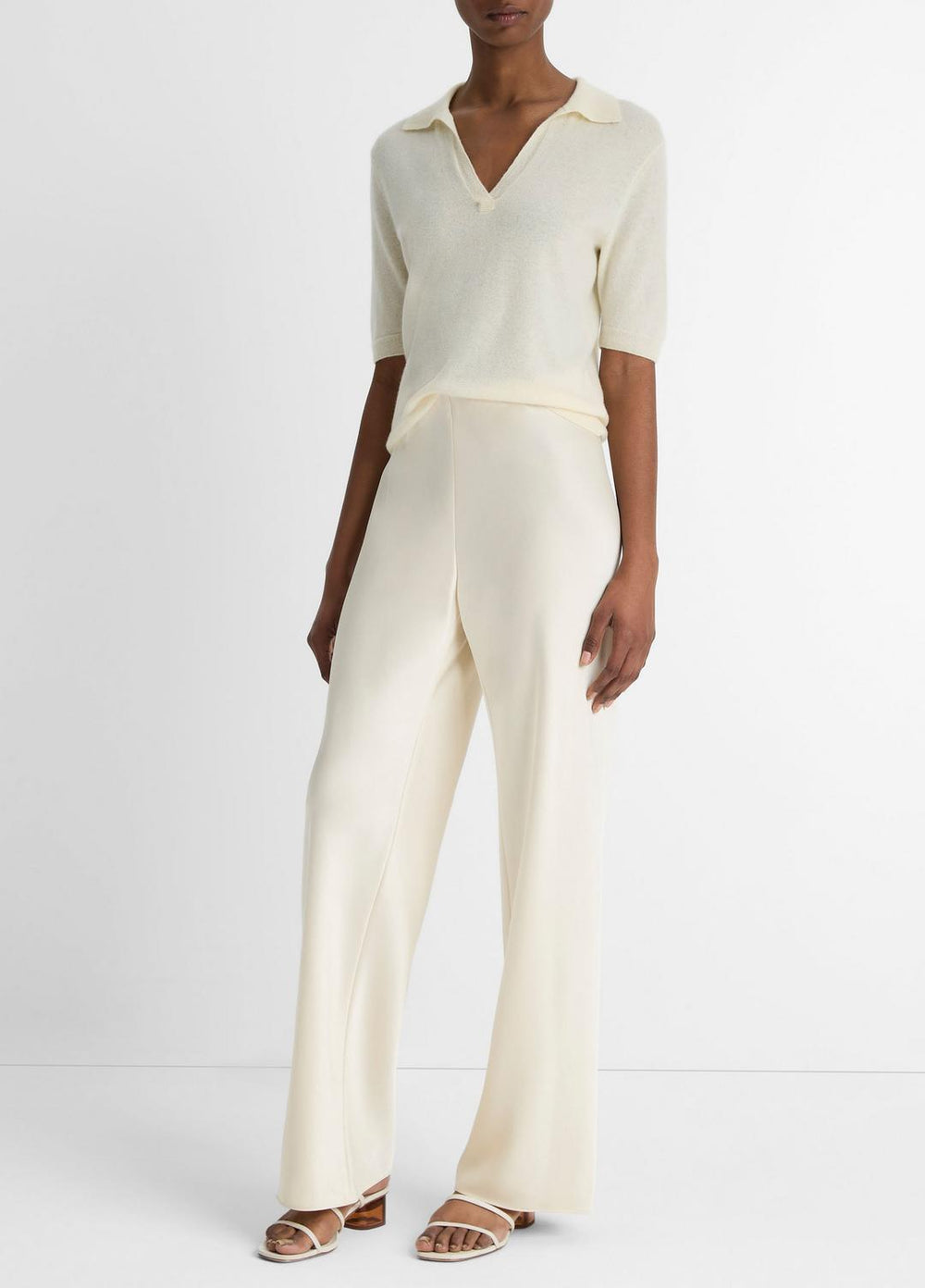 VINCE | Colette High-Rise Fluid Satin Bias Pant in Pants - BONA