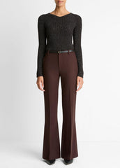 VINCE | Sculptural Flare Trouser in Trousers - BLACK GRAPE