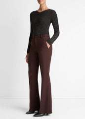 VINCE | Sculptural Flare Trouser in Trousers - BLACK GRAPE