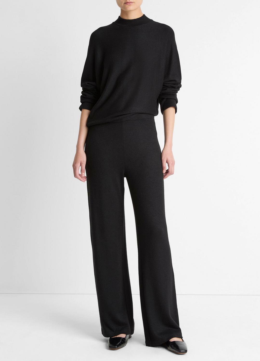 VINCE | Cozy Wide-Leg Pant in Wide Leg - BLACK