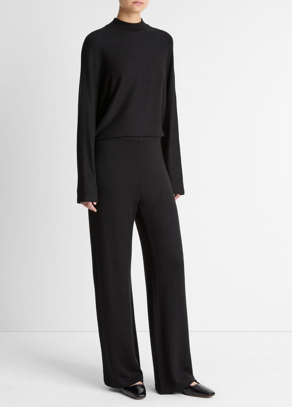 VINCE | Cozy Wide-Leg Pant in Wide Leg - BLACK