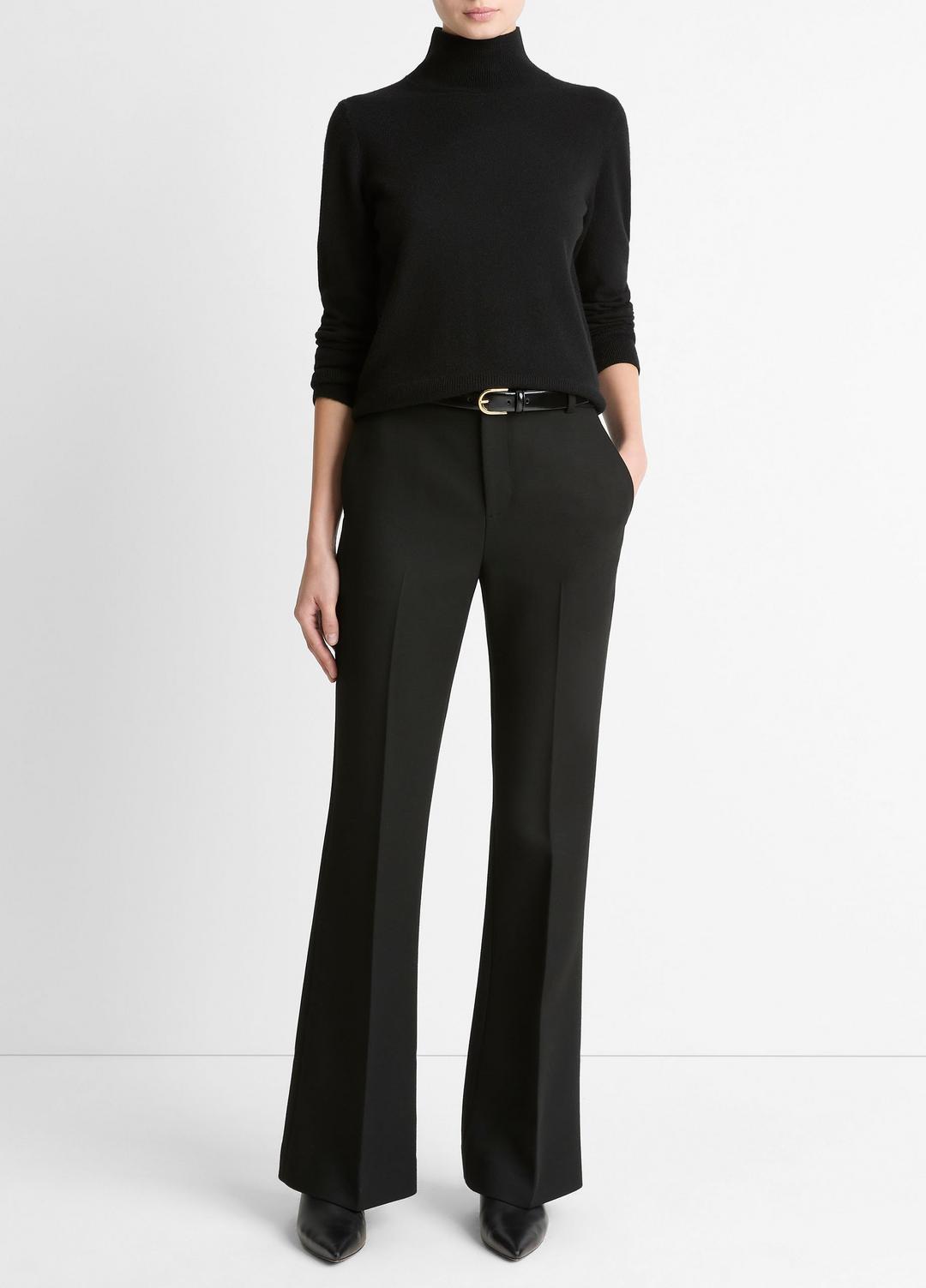 VINCE | Sculptural Flare Trouser in Trousers - BLACK