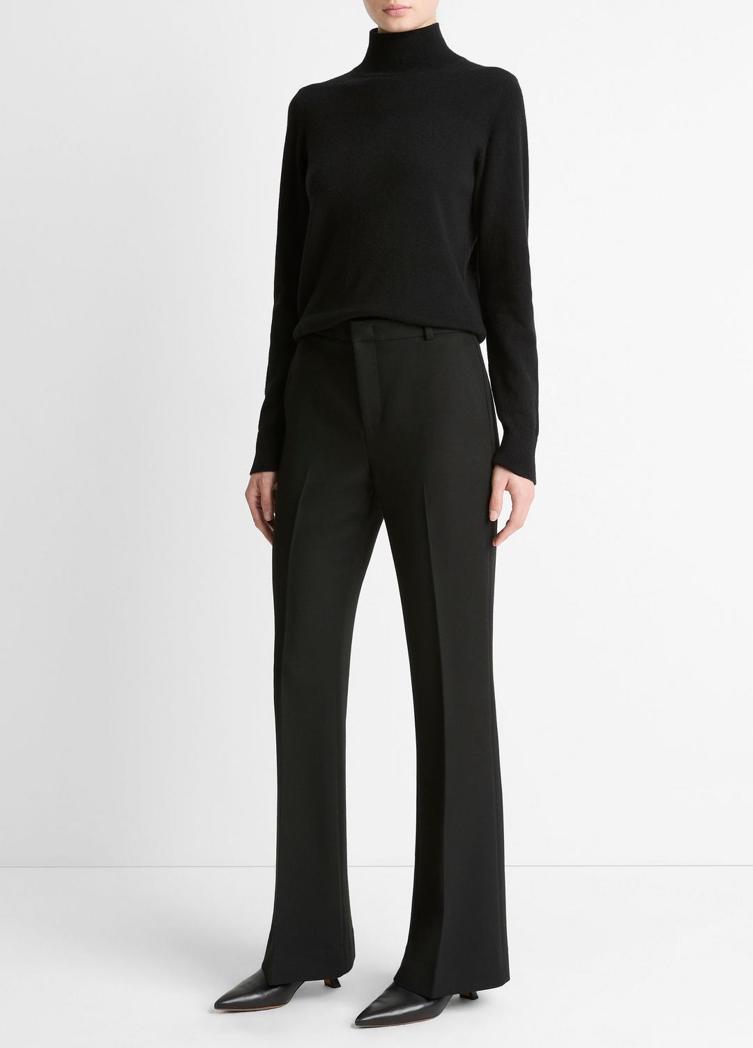 VINCE | Sculptural Flare Trouser in Trousers - BLACK