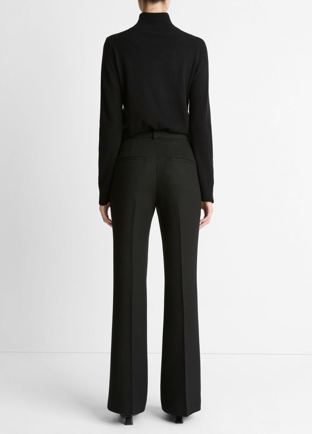 VINCE | Sculptural Flare Trouser in Trousers - BLACK