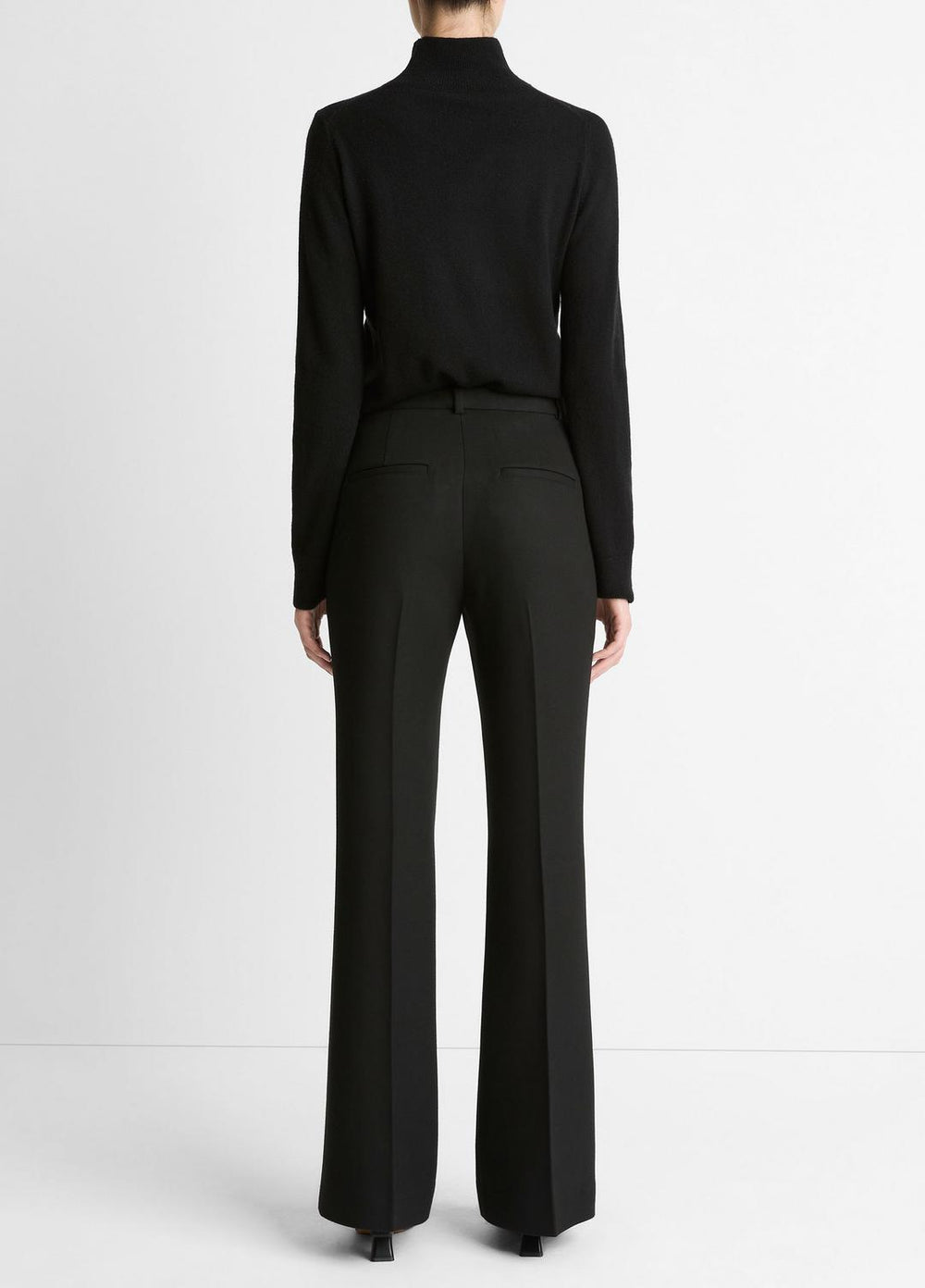 VINCE | Sculptural Flare Trouser in Trousers - BLACK