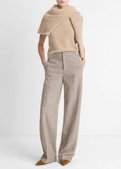 VINCE | Donegal Wool-Blend Wide-Leg Trouser in Trousers - OAT STONE