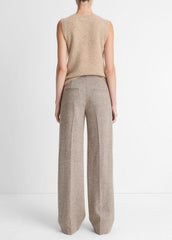 VINCE | Donegal Wool-Blend Wide-Leg Trouser in Trousers - OAT STONE