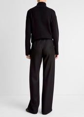 VINCE | Italian Wool-Blend High-Waist Bias Pant in Trousers - BLACK