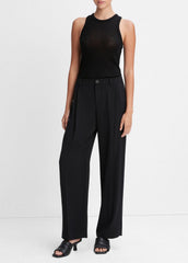 VINCE | Drop-Waist Pleated Crepe Trouser in Trousers - BLACK