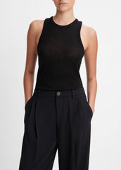 VINCE | Drop-Waist Pleated Crepe Trouser in Trousers - BLACK