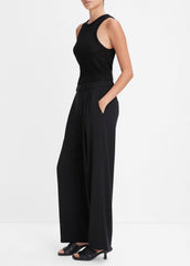 VINCE | Drop-Waist Pleated Crepe Trouser in Trousers - BLACK