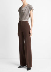 VINCE | Mid-Rise Tailored Flare Pant in Trousers - DEEP ESPRESSO