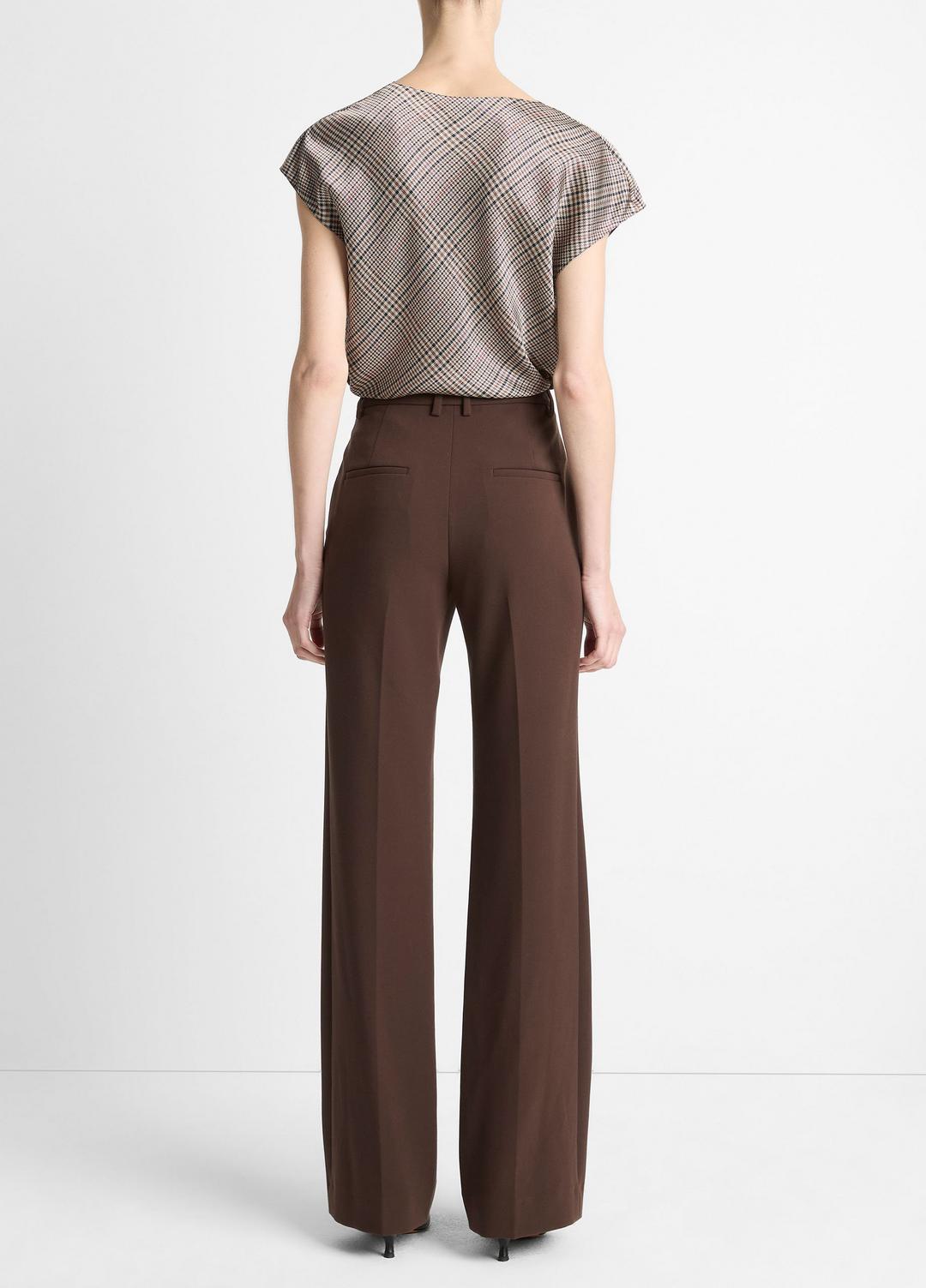 VINCE | Mid-Rise Tailored Flare Pant in Trousers - DEEP ESPRESSO