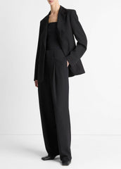 VINCE | High-Waist Pleated Trouser in Trousers - BLACK