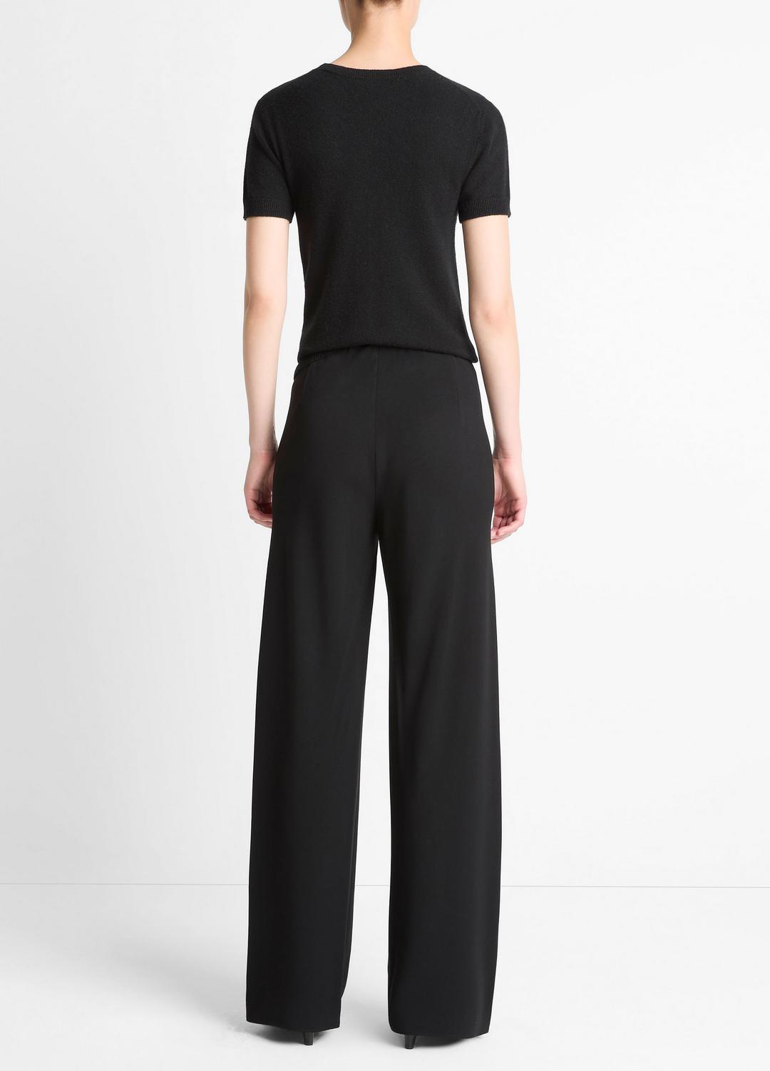 VINCE | Colette High-Rise Crepe Bias Pant in Trousers - BLACK