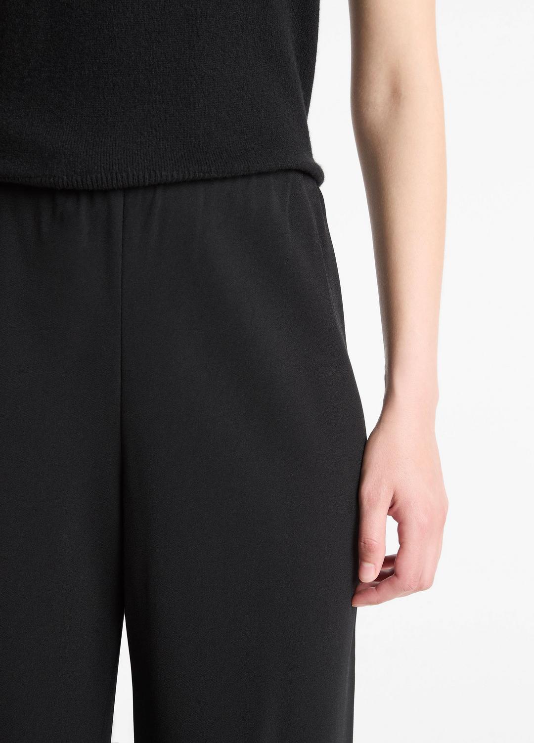 VINCE | Colette High-Rise Crepe Bias Pant in Trousers - BLACK