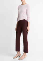 VINCE | Niki Mid-Rise Pintuck Crop Flare Pant in Trousers - OXBLOOD