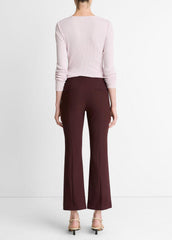 VINCE | Niki Mid-Rise Pintuck Crop Flare Pant in Trousers - OXBLOOD