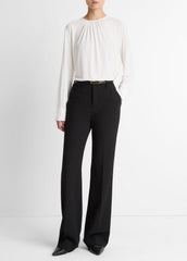 VINCE | Mid-Rise Tailored Flare Pant in Trousers - BLACK