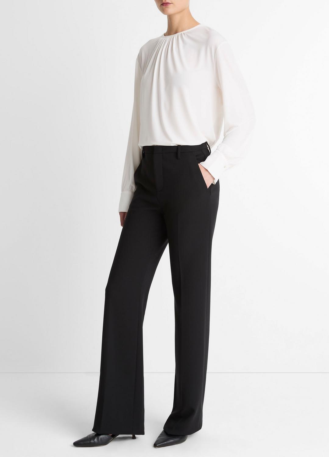 VINCE | Mid-Rise Tailored Flare Pant in Trousers - BLACK