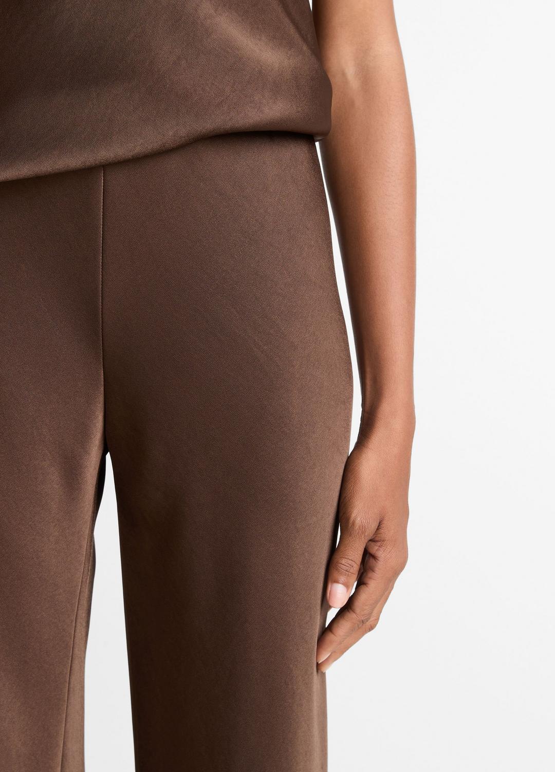 VINCE | Colette High-Rise Fluid Satin Bias Pant in Trousers - ESPRESSO