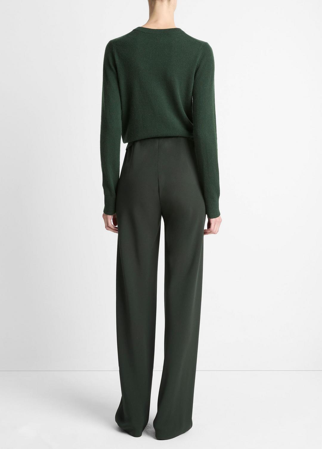 VINCE | Colette High-Rise Crepe Bias Pant in Trousers - VERDE