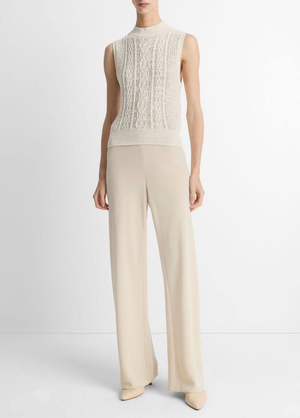 VINCE | Colette High-Rise Crepe Bias Pant in Trousers - SHELL