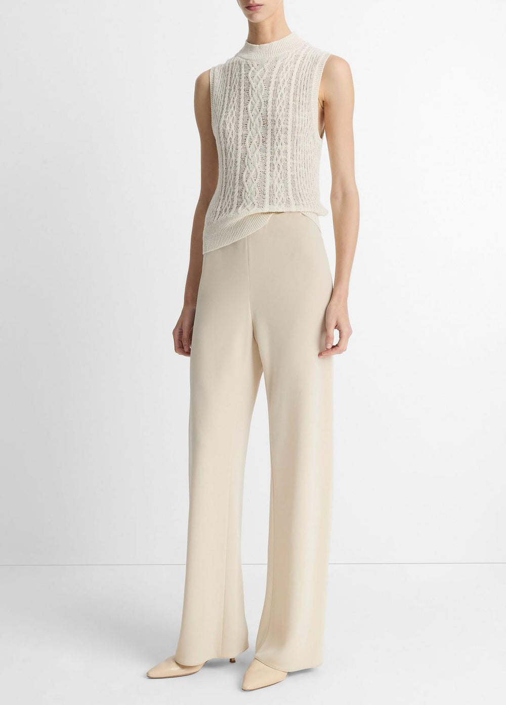 VINCE | Colette High-Rise Crepe Bias Pant in Trousers - SHELL