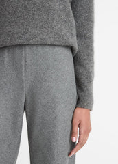 VINCE | Italian Wool-Blend High-Waist Bias Pant in Trousers - MEDIUM HEATHER GREY