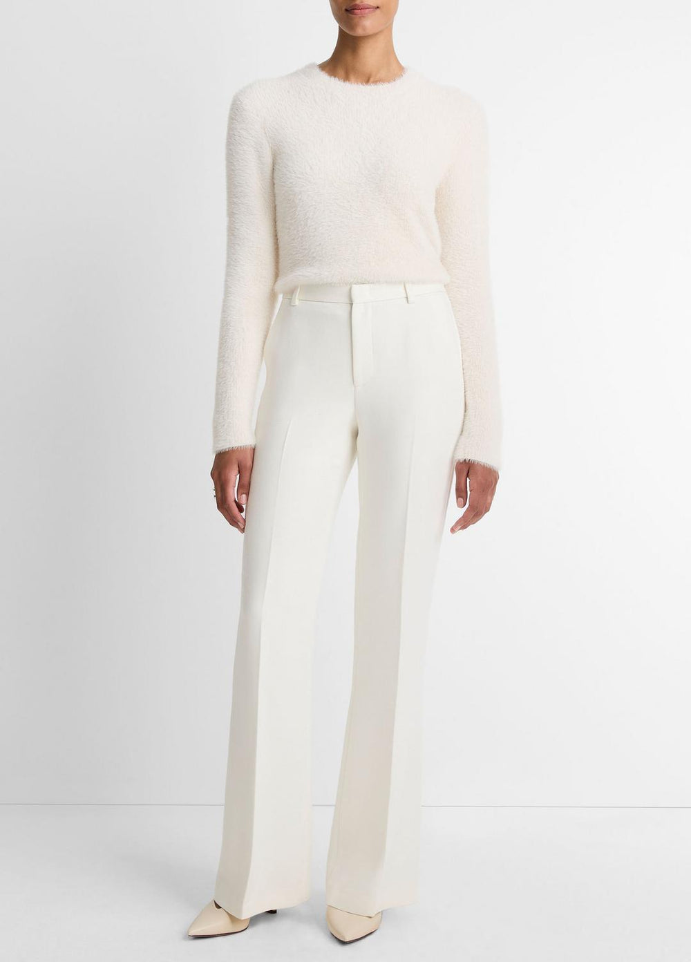 VINCE | Sculptural Flare Trouser in Trousers - OFF WHITE