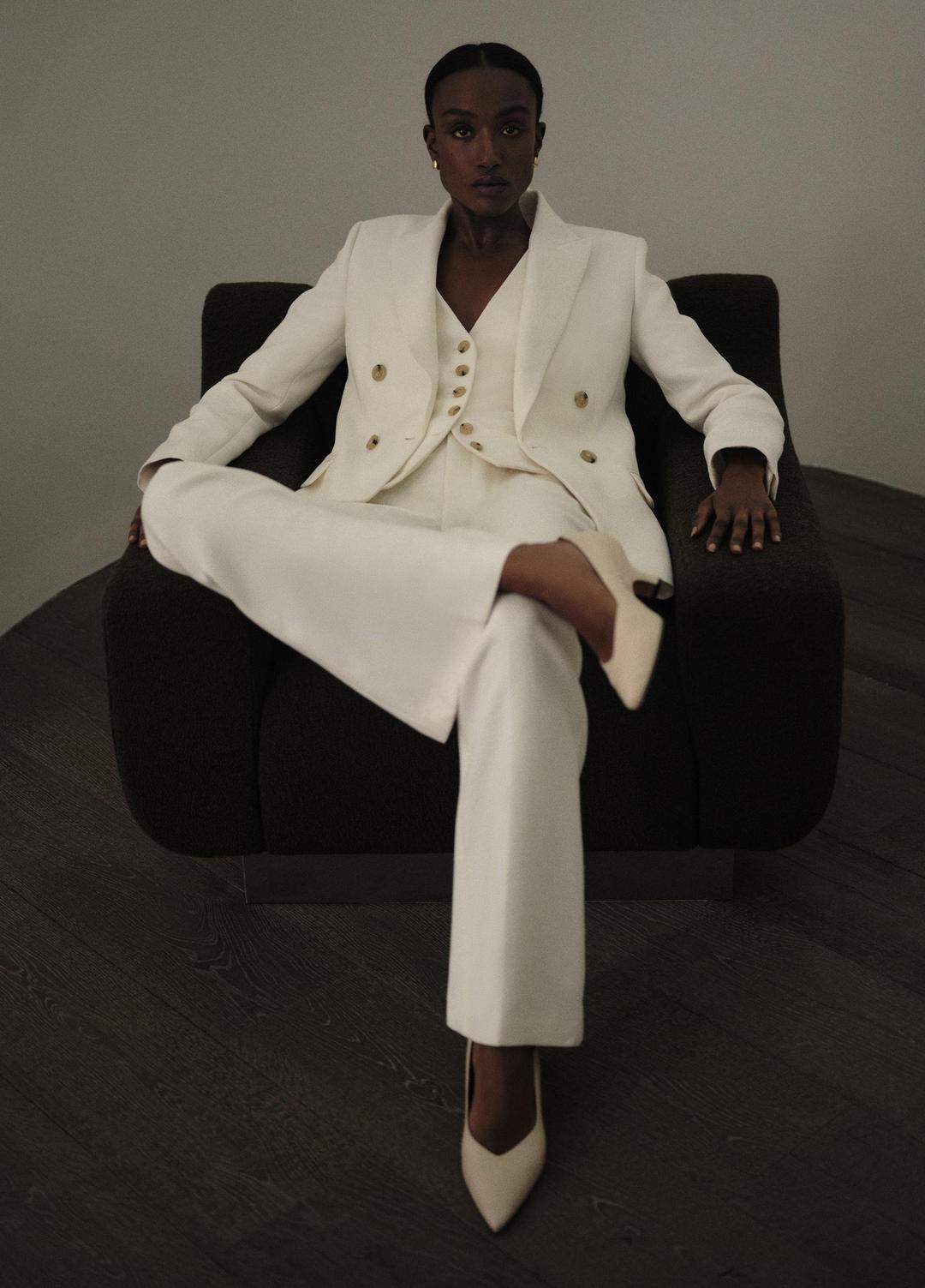 VINCE | Sculptural Flare Trouser in Trousers - OFF WHITE