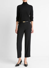 VINCE | Crepe Tapered Pull-On Pant in Trousers - BLACK